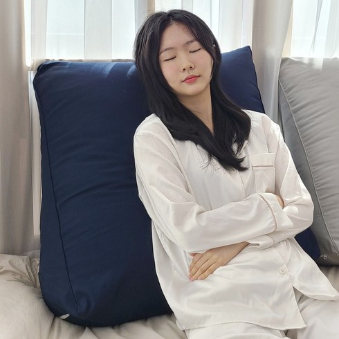 등받이쿠션허리세모중형 - 바디연구소 삼각 등받이쿠션 침대 쇼파 의자 허리 중형 대형 등쿠션, 네이비