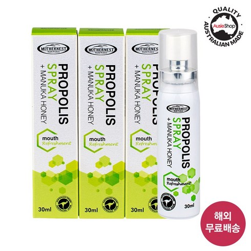 [새제품] 마더네스트 호주직구 프로폴리스 마누카 꿀 스프레이 30ml(사은품증정), 3개, 30ml