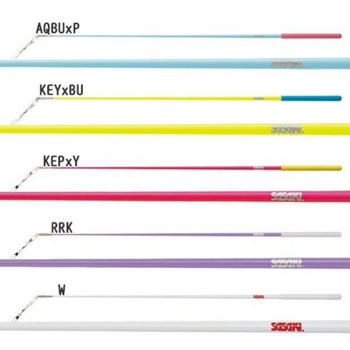 사사키리본 - 사사키 SASAKI 리듬 체조 주니어 리본 스틱 MJ-82, AQBU/P:아쿠아블루/핑크, 1개