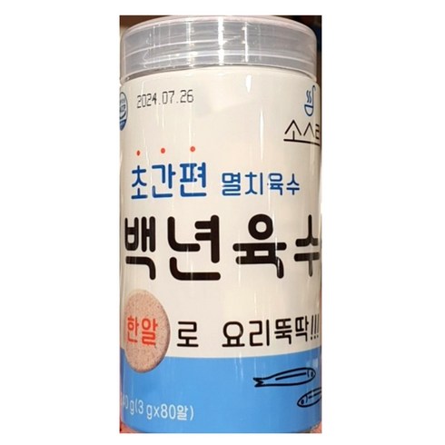 소스락백년육수 - 소스락 백년육수 3gx80개 초간단 멸치육수 코스트코, 1개, 240g