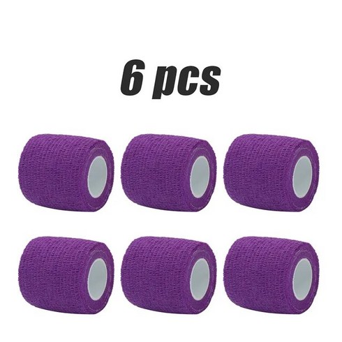 1/6/10Pcs 보라색 스포츠 자기 접착 탄성 붕대 랩 테이프 Elastoplast 무릎 지원 패드 손가락 발목 팜, [02] 6 Pcs