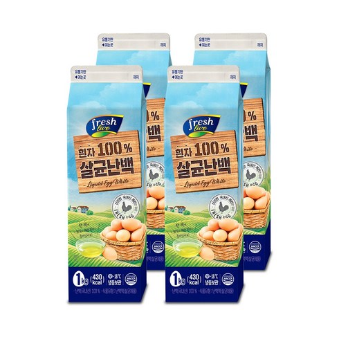 프레시라이브 살균 난백 1kg, 4개, 4개
