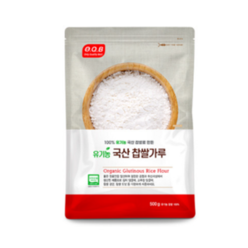 오큐비 유기농 국산 찹쌀가루, 500g, 3개