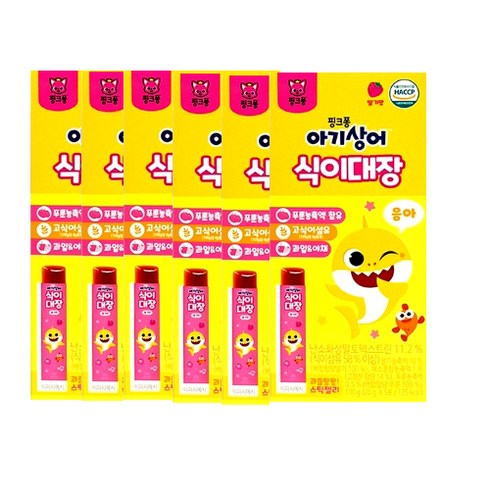핑크퐁 아기상어 식이대장 젤리 100g(5포입), 6개 (30포입), 100g, 6개