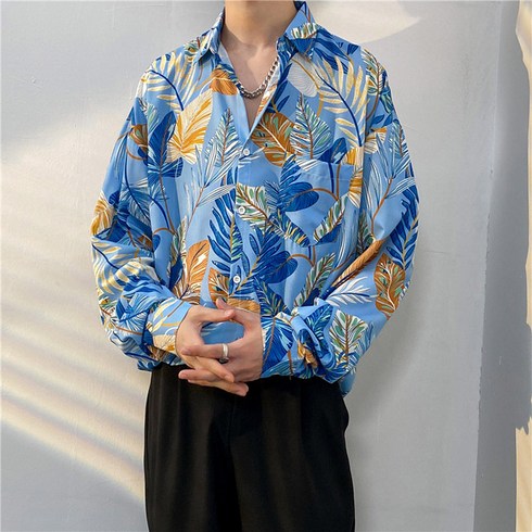 우일신 카일루아 남성용 긴팔 하와이안 셔츠