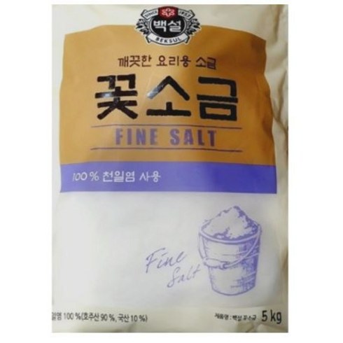 2023년 가성비 최고 cj꽃소금 - (상온)[백설]꽃소금5kg, 5kg, 1개