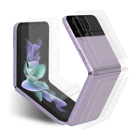 플립4 액정 - 엑씨 래피드 풀커버 우레탄 휴대폰 액정보호필름 2세트, 2개