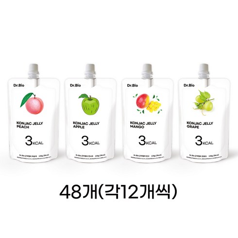 디알바이오 곤약젤리 48개 (4가지맛 12개씩) 실속포장, 1세트