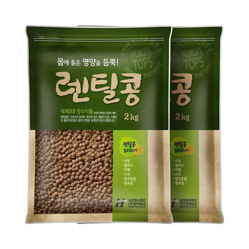 렌탈 - 현대농산 갈색 렌틸콩 4kg (2kgx2봉) 렌즈콩, 1개