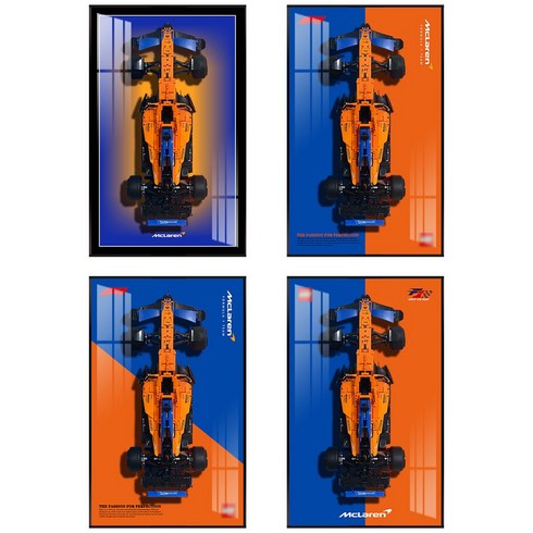 레고액자 - 레고 맥라렌 포뮬러 레이스카 벽걸이 액자 거실 테크닉 인테리어 블록 프레임 6종, A, 1개