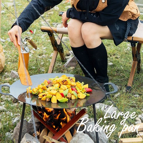 NO시즈닝 7중코팅 무쇠 캠핑 그리들, 그리들34 수납가방, 1개