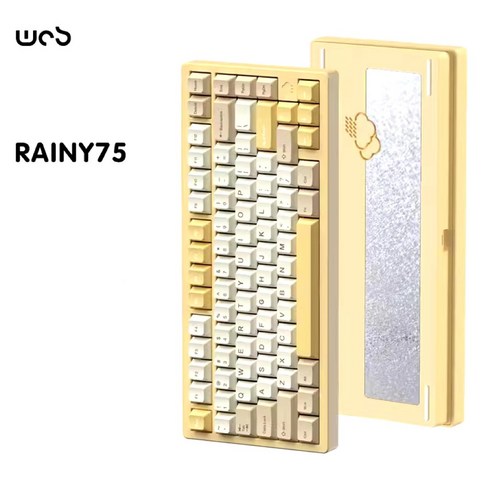 레이니75 - WOB RAINY75 레이니75 CNC 풀알루미늄 가스켓구조 RGB 블루투스 기계식키보드, 7000mah상옵, 옐로우