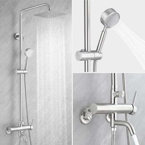 준앤코 SUS304 스테인리스 해바라기 샤워기 스테인레스 젠다이 설치가능 스텐 레인샤워, SRS01, 1개