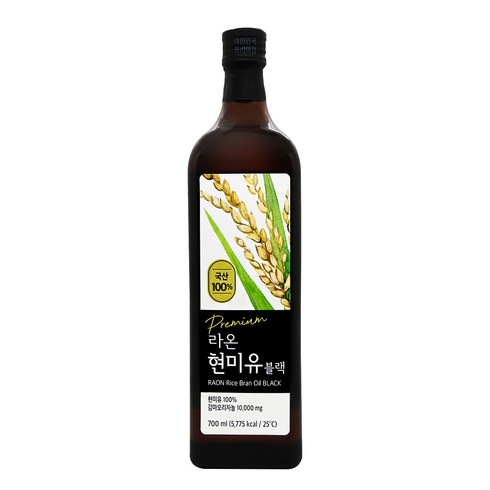 [국산 100%] 라온현미유 블랙 700ml, 1개