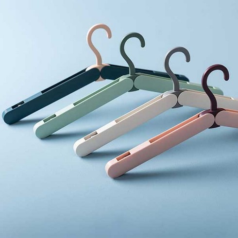 살림일기 2+2 접이식 여행용 옷걸이휴대용, 접이식옷걸이 - 화이트+네이비+그린+핑크