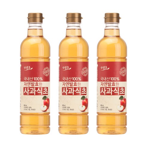 생생초 - 생생초 자연발효한 사과식초, 800ml, 3개