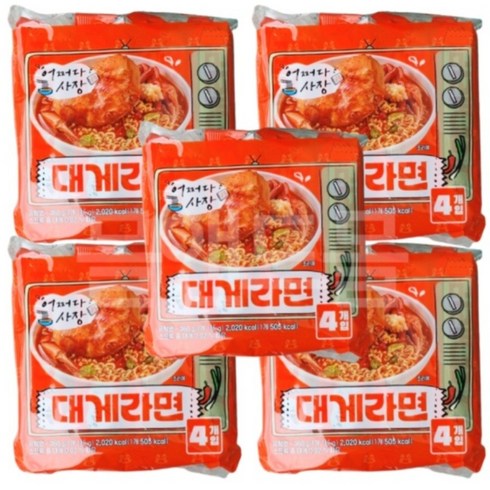 어쩌다 사장 대게라면 (115g x 4개입) x 5봉, 20개