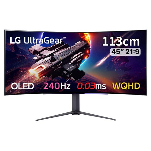 [LG전자 공식인증점] LG 45GR95QE_포토리뷰 네이버포인트 3만원 / 45인치 OLED 게이밍모니터 240Hz 응답속도 0.03ms