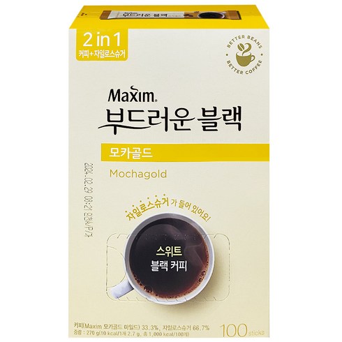 맥심 모카골드 부드러운 블랙 커피믹스, 2.7g, 1개, 200개