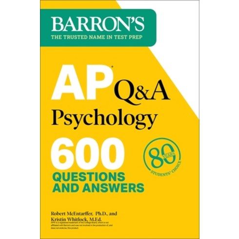 (영문도서) AP Q&A Psychology Second Edition: 600 Questions and Answers Paperback, Barrons Educational Services, English, 9781506288017