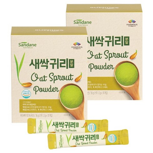새싹귀리 간장김 96봉 - 산다네 국내산 유기농 새싹귀리분말 스틱 1.2g x 30포 2박스, 36g