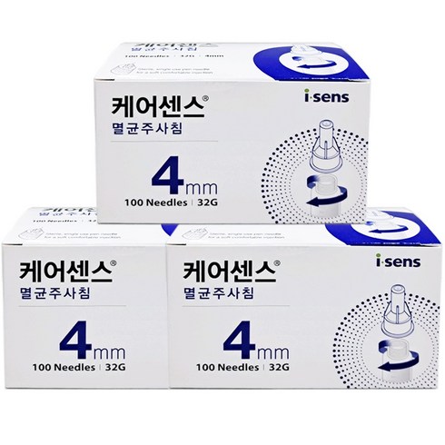 건강두배로 아이센스 i-sens 케어센스 펜니들 멸균 주사침 32G * 4mm 100pcs, 3개, 32G * 4mm * 100pcs, 100개