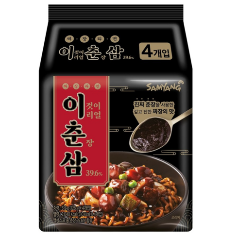 진짜 춘장을 사용한 깊고 진한 짜장의 맛 이춘삼 짜장라면 128G 4입, 1개