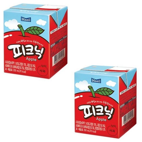 매일 피크닉 사과 200ml 48팩 (24팩x2박스), 원진 본상품선택, 48개