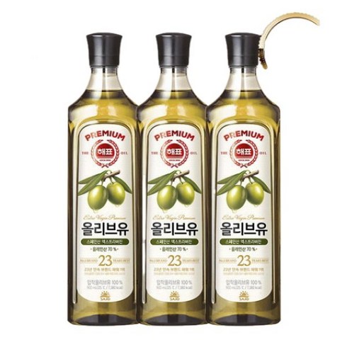 올리브유 해표 900ml, 3개