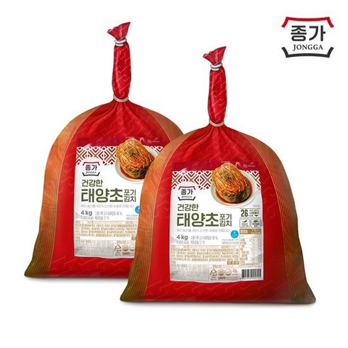 종가 종가집 아삭한포기김치 4.8kg2 총 9.6kg - 종가 종가집 건강한 태양초 포기김치 8kg (4kg*2), 2개, 4kg