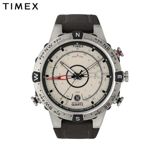 타이맥스시계 - Timex 남성용 인텔리전트 쿼츠 손목시계 T2N721 140844, 브라운/실버톤