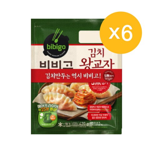 비비고 김치 왕교자, 420g, 6개