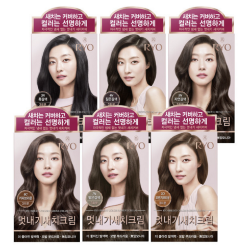 데미새치염색약 - 려 우아채 멋내기 새치크림 x 4개, 짙은갈색4N