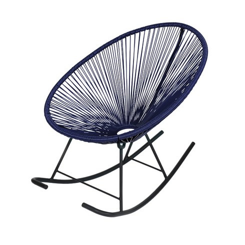 스윙체어 흔들 아카풀코 야외 라탄 안락 테라스 카페 의자, 뉴 코드스윙체어-딥블루