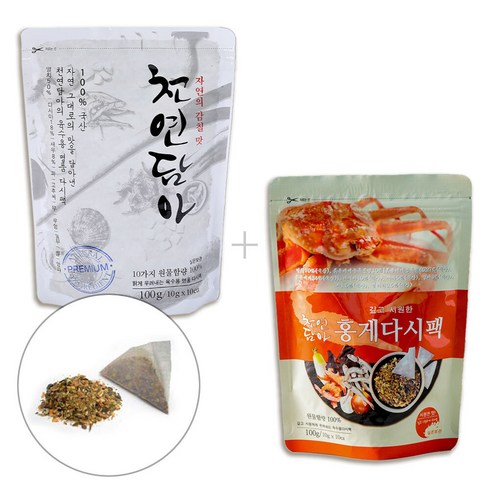 대게육수팩 - 에프제이웰 국산 깊은맛 육수 명품 홍게 다시팩 2종(총20개입), 10g, 20개