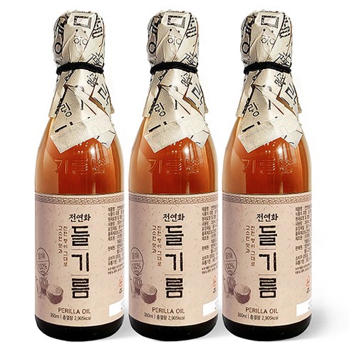 시장쏙 전연화 들기름, 350ml, 3개