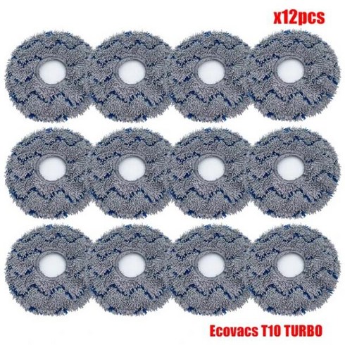 에코백스 T10 터보/디봇 X1/옴니/X1 터보 진공 청소기 패드 세척 가능한 패드 부품 액세서리 교체, 05 12pcs, 12개