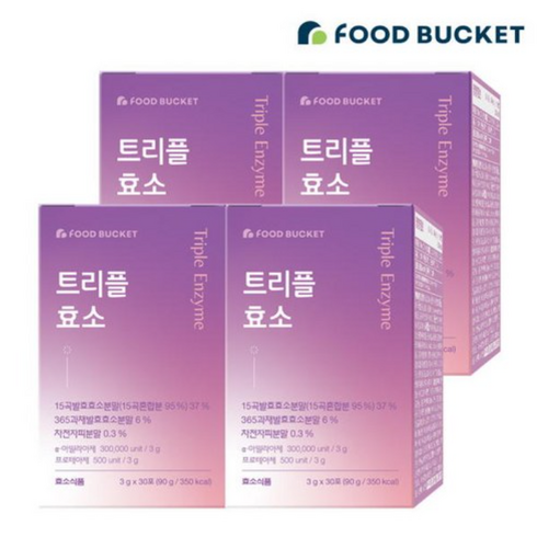 푸드버킷 트리플 15곡 소화 발효 효소 3g 30포 4박스, 1개