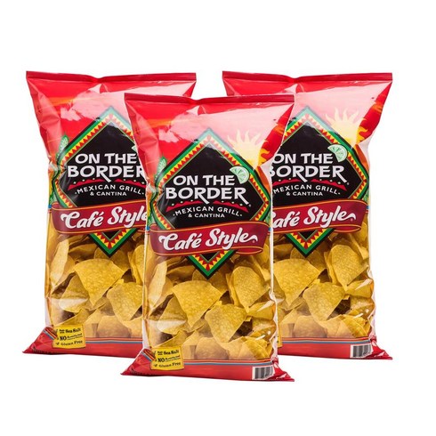 On The Border Cafe Style 온더보더 카페스타일 또띠야 칩스 728g 3팩, 3개