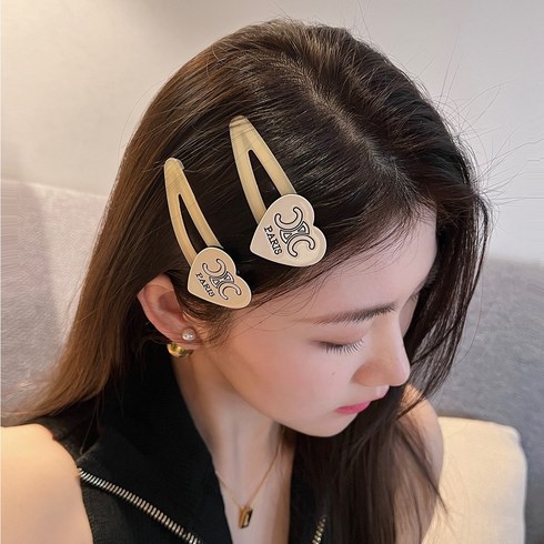 도도희 러블리 하트 헤어핀 대 소 머리핀 똑딱핀