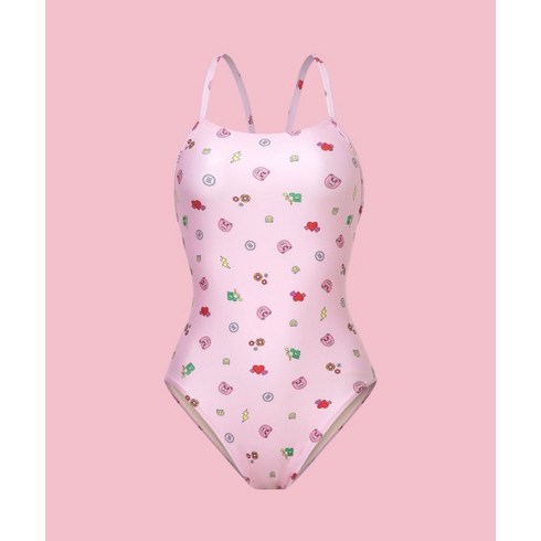 배럴X벨리곰 우먼 V백 수영복 핑크 (B3SWSWS099PNK) BARREL X BELLYGOM WOMEN V BACK SWIMSUIT PINK