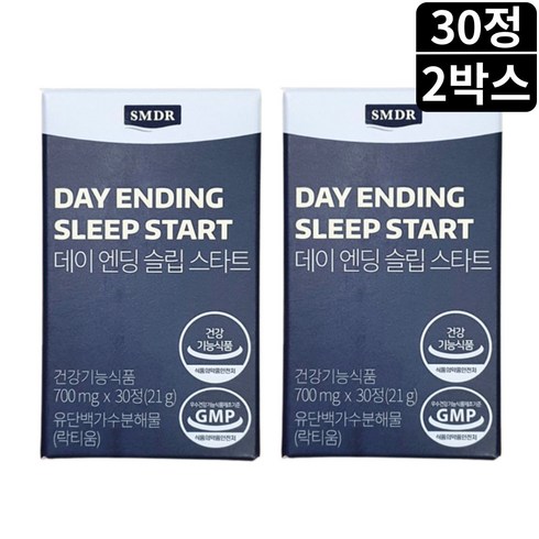 데이엔딩슬립스타트 락티움 유단백가수분해물 2병 2개월분 식약처인증, 2개, 30정