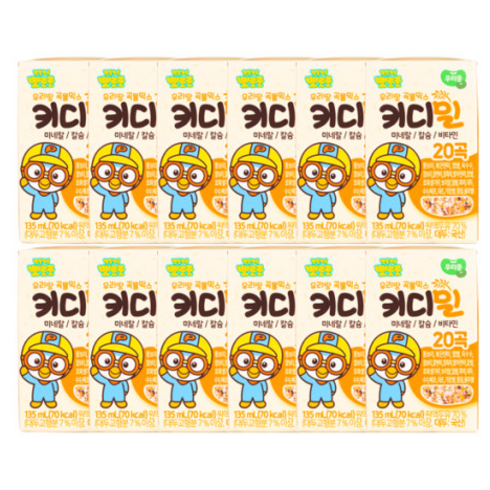 뽀로로 키디밀 성장 밸런스 음료 135ml, 48개, 두유