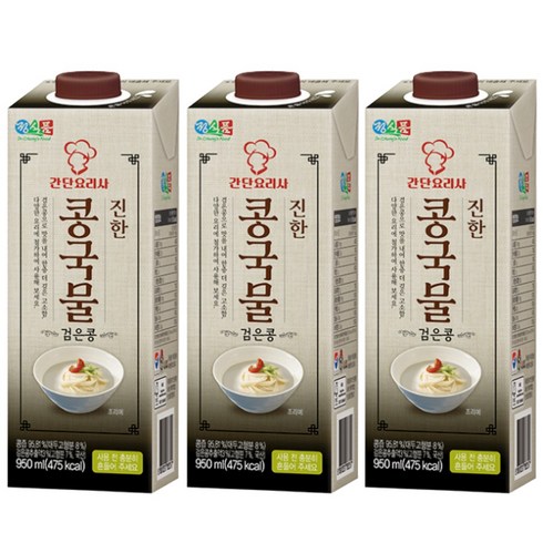 콩국수국물 - 베지밀 정식품 검은콩 국물 콩 육수, 950ml, 3개