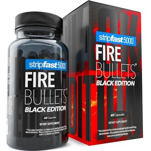 firebatak2 - stripfast5000 Fire Bullets Max Strength 블랙 에디션 여성 및 남성용, 없음, 없음, 1) 60 Count Pack of 1