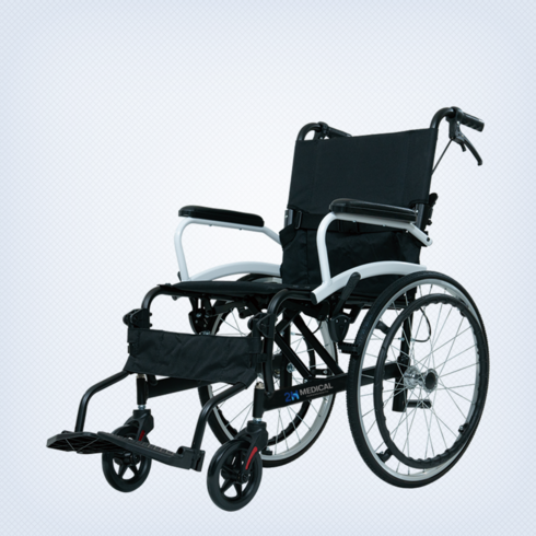 가정용휠체어 - 2H메디컬 라이트휠체어 11kg 초경량 알루미늄 수동 접이식 휠체어, Q06LAJ-20, 1개