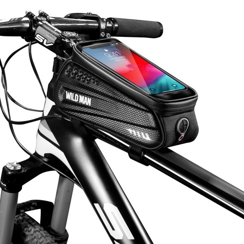 2023년 가성비 좋은 자전거핸드폰거치대 - 프레임 방수 핸드폰 거치대 가방, 블랙, 1개