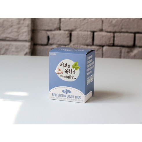 허브랑 목화랑 대형 순면 생리대 7개 세트, 10개입, 대형/슈퍼