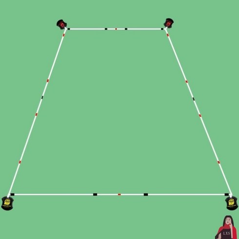 배드민턴 코트 간이 바닥선 경계선 야외 체육관 경기장 네트 배구 테니스 족구 휴대용, A.O65-white분리된필드선