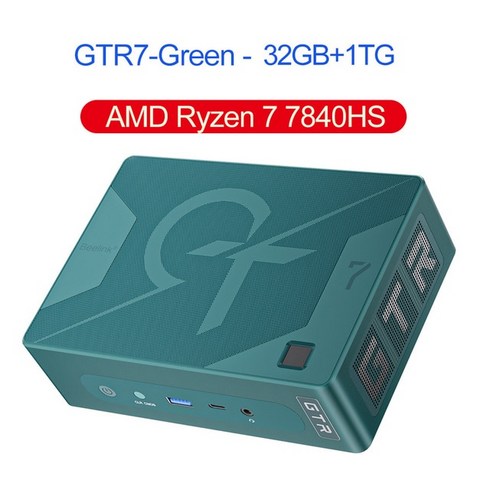 Beelink 게이밍 미니 소형 소형 PC GTR7 Pro Ryzen 9 7940HS 최대 65W TDP 지원 NVME SSD 오버클럭 7 데스, 03 R9 7840HS-Green, 03 R9 7840HS-Green, 한개옵션1